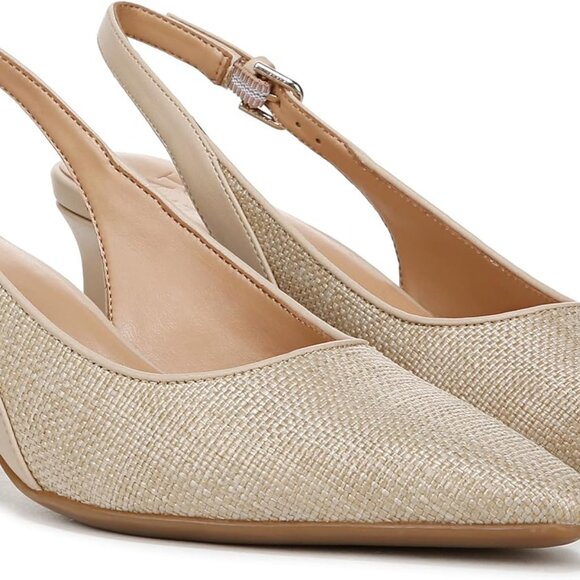 Women's Tansy Slip-On Shoes with 2 1/8 Inch Flared Heel in Coastal Tan - Picture 7 of 9